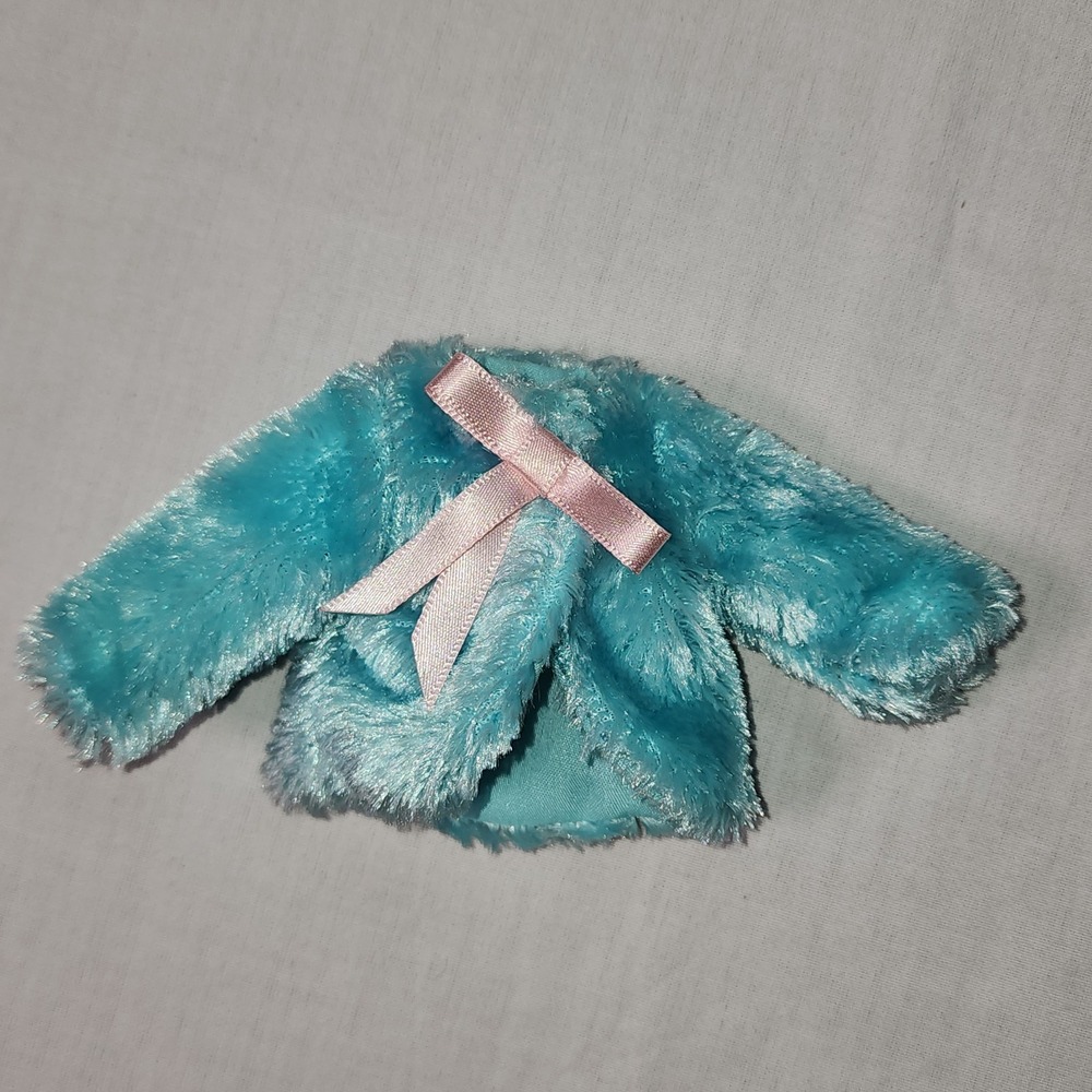 Winx Club BLOOM Blue Faux Fur Coat With Bow Rare Season 1 Charmix Mattel 2004